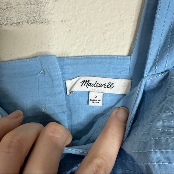 MADEWELL light blue cutout back empire midi dress 2 - Picture 11 of 13